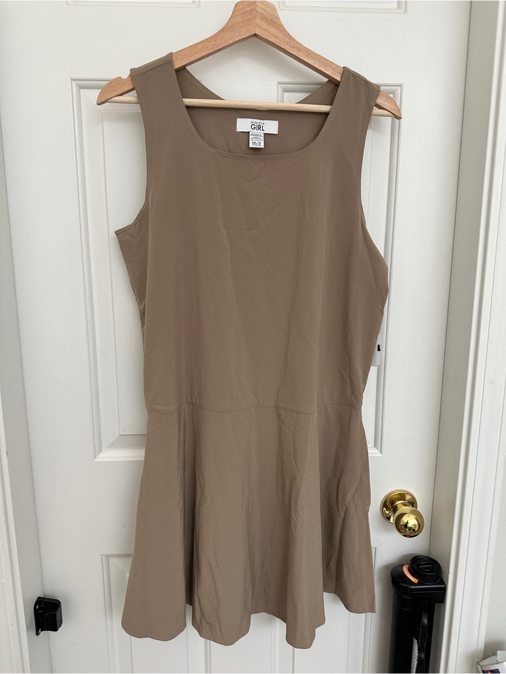 Athleta Girl's School Uniform Taupe Sleeveless Flare Dress XXL